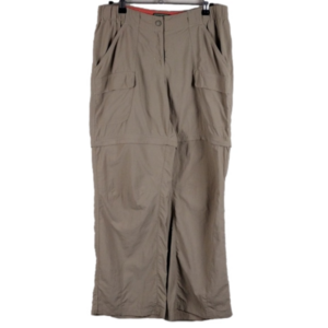 L.L. Bean Khaki Nylon Mid Rise Zip Away Short Pant Combo Straight Leg Cargo Pant